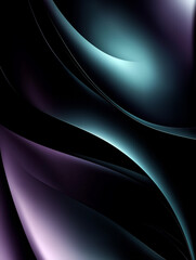 Obraz premium Abstract Dark Curves with Turquoise and Purple Gradient Background