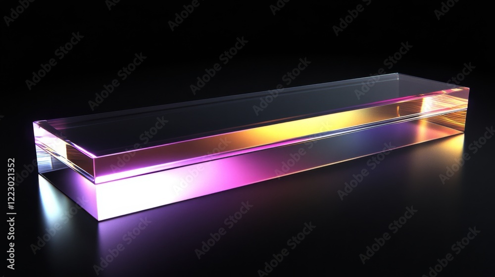 Aufkleber a digital bar graph with sleek, metallic colors, displayed on a black reflective background, with li