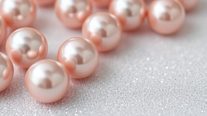 Pink Pearl Close-up on Glittery Background