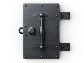 Fototapeta premium Secure black money design element featuring a sturdy lock and hinges