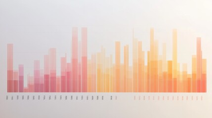 Fototapeta premium A horizontal bar chart in warm pastel tones, arranged neatly on a white background with soft shadows creating a light, organized feel