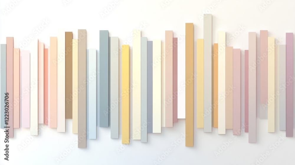 Leinwandbilder a horizontal bar chart in warm pastel tones, arranged neatly on a white background with soft shadows