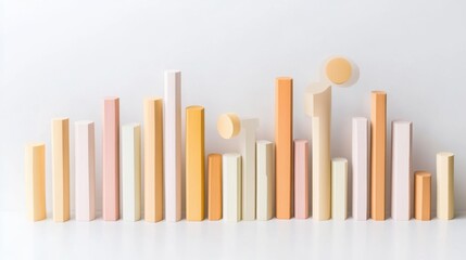 A horizontal bar chart in warm pastel tones, arranged neatly on a white background with soft shadows creating a light, organized feel