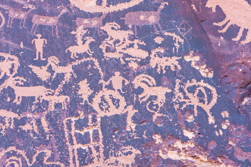 Native American Petroglyphs, Newspaper Rock, Utah