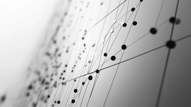 A professional scatter plot with data points representing business metrics, set against a soft gray background, conveying analytical insights and trends