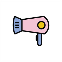hair dryer vector icon line template