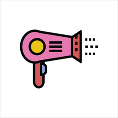 hair dryer vector icon line template
