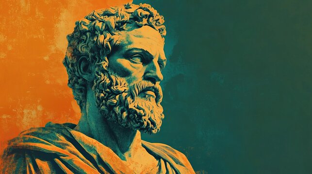 Ancient statue philosopher poster