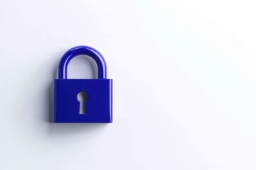 privacy lock with firewall, secure connection concept, clean vector, blue and white, isolated on white background , closes up