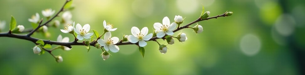 Obraz premium delicate white flowers on slender willow twig branches, flowers, willow, blossoms