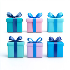 Colorful gift boxes arranged neatly, perfect for celebrations and special occasions.
