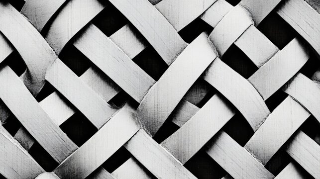 Woven Texture in Black and White Beautiful Artistic Pattern