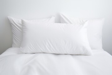 White Pillow on White Background - Comfortable Cotton and Down Decorative Bed Pillow with Dust Detail