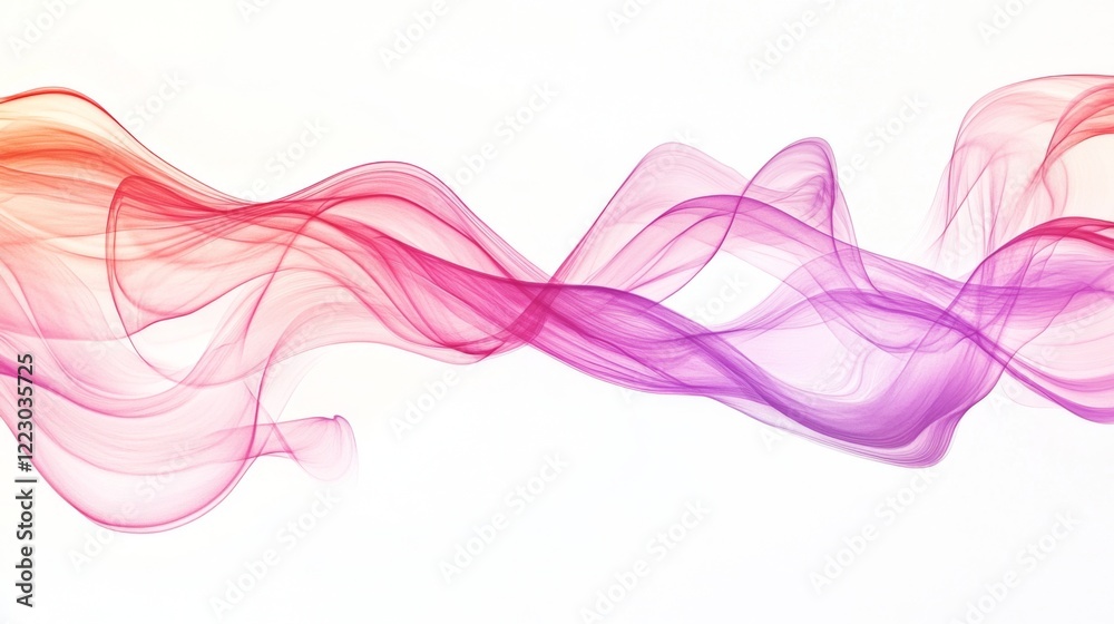 Leinwandbilder a soothing abstract image of soft, wavy lines in gradient shades of pink and lavender, flowing seaml