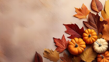 autumn leaves on wooden background