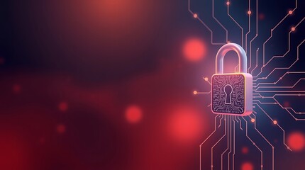 Fototapeta premium Cybersecurity and Network Protection – Security Padlock Background for Data Safety, copy space background, cyber attack, cyber security