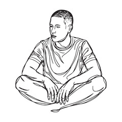 Relax Pose Minimalist Illustration - Man Relaxing Line Art Design - Man in Relax Pose Vector - Man Relaxing Doodle - Relaxation Illustration - Man in Relax Pose Line Art
