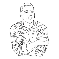 Man in Relax Pose Vector Design - Calm Line Art Illustration - Man in Relax Pose Vector - Man Relaxing Doodle - Relaxation Illustration - Man in Relax Pose Line Art
