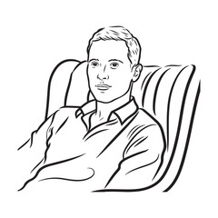 Man Relaxing Silhouette Vector - Peaceful Pose Digital Art - Man in Relax Pose Vector - Man Relaxing Doodle - Relaxation Illustration - Man in Relax Pose Line Art
