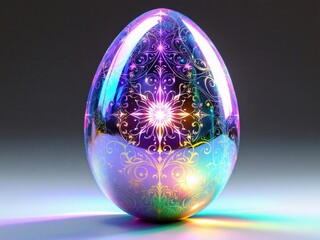 Easter egg with iridescent colors
