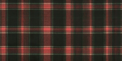 Black Red and Green Plaid Fabric: A close-up shot of a black and white fabric with bold red and green plaid pattern.  The fabric's intricate weave highlights the vibrancy of the colors.