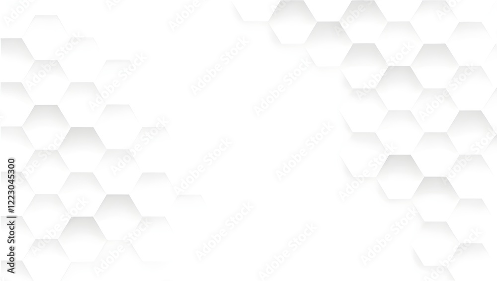 Wall mural a repeating pattern of hexagonal shapes fills the image. the hexagons are light gray or white, with 