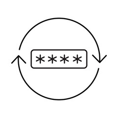 Protect Passwords Icon – Password Field in a Cycle Representing Password Security and Management- Vector editable stroke line icons