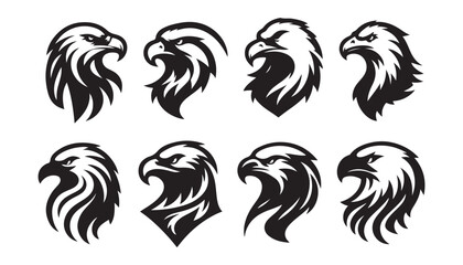 Obraz premium Set of Eagle Head Eagle Logo Symbol vector 