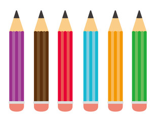 かわいい鉛筆のイラスト　文房具アイコン