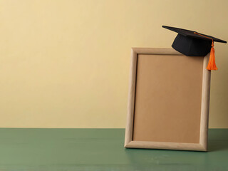 Minimalist Elegance Graduation Cap and Frame Display