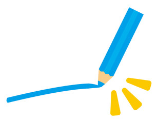 かわいい鉛筆のイラスト　文房具アイコン