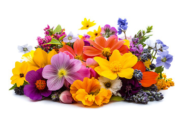 Obraz premium Colorful Spring Flower Arrangement or Bouquet Isolated on White Background