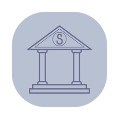 Line icon of financial institution with roof and columns. Stability and trust in business architecture concept