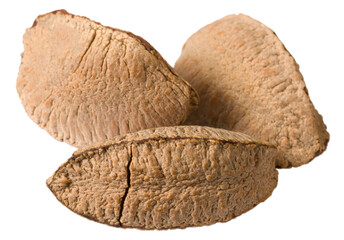 In-sell Brazil nut isolated on the white background.