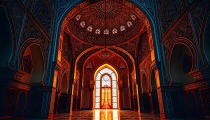 Obraz premium Magnificent Palace Interior: A Symphony of Arches and Light