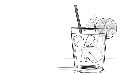 Refreshing cocktail served in glass with ice, lime, and mint leaves at a summer gathering