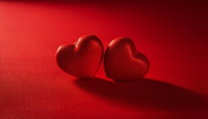 red hearts on red background