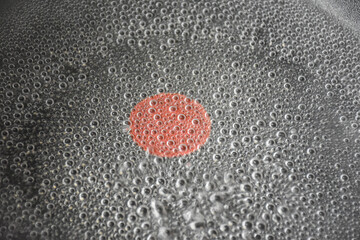 Teflon pans on the induction hob in the kitchen
