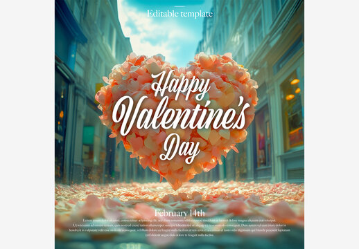Celebrate Love with Free PSD Templates for Adobe Illustrator & Photoshop &ndash; Happy Valentine's Day! Valentine's Day Template