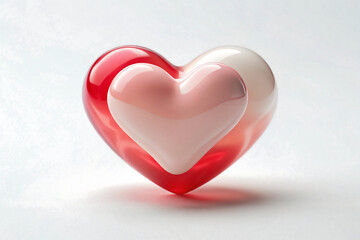 Obraz premium red heart valentine-s-day on white background 