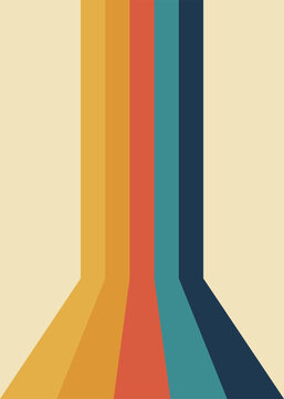 Retro background with colorful rays or lines in the middle. Eps 10
