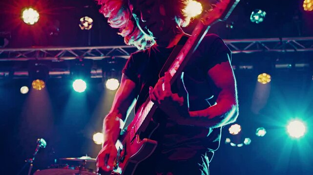 Guitarist showcases impressive skills during live performance at local music venue