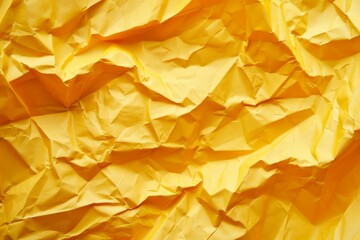 Image of Crumpled sheet of yellow paper. Texture for background usage