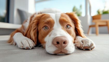 A heartwarming image of a pet resting peacefully, embodying love This photograph captures the beautiful and genuine connection between animals and humans The serene pose and calm expression of the