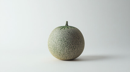Fresh cantaloupe showcasing unique texture and natural colors on a neutral background