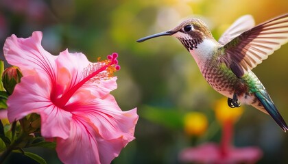 Fototapeta premium hummingbird and flower