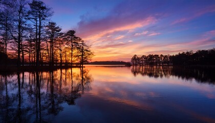sunset over the river