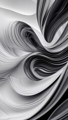 Dynamic black and white abstract design with flowing forms abstract background