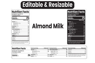 almond milk nutrition facts, almond milk nutrition information, nutritional value of almond milk,  nutrition facts, nutrition facts label, supplement facts, supplement