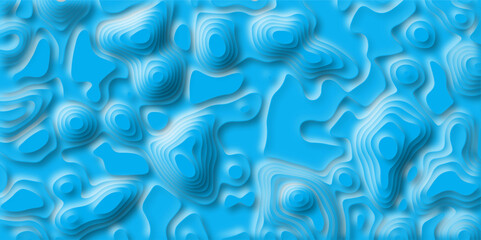 Topographic map. Geographic mountain relief. Abstract lines background. Lines Topographic contour lines map seamless pattern. Geographic mountain relief. Beautiful bule color palette colors, waves.